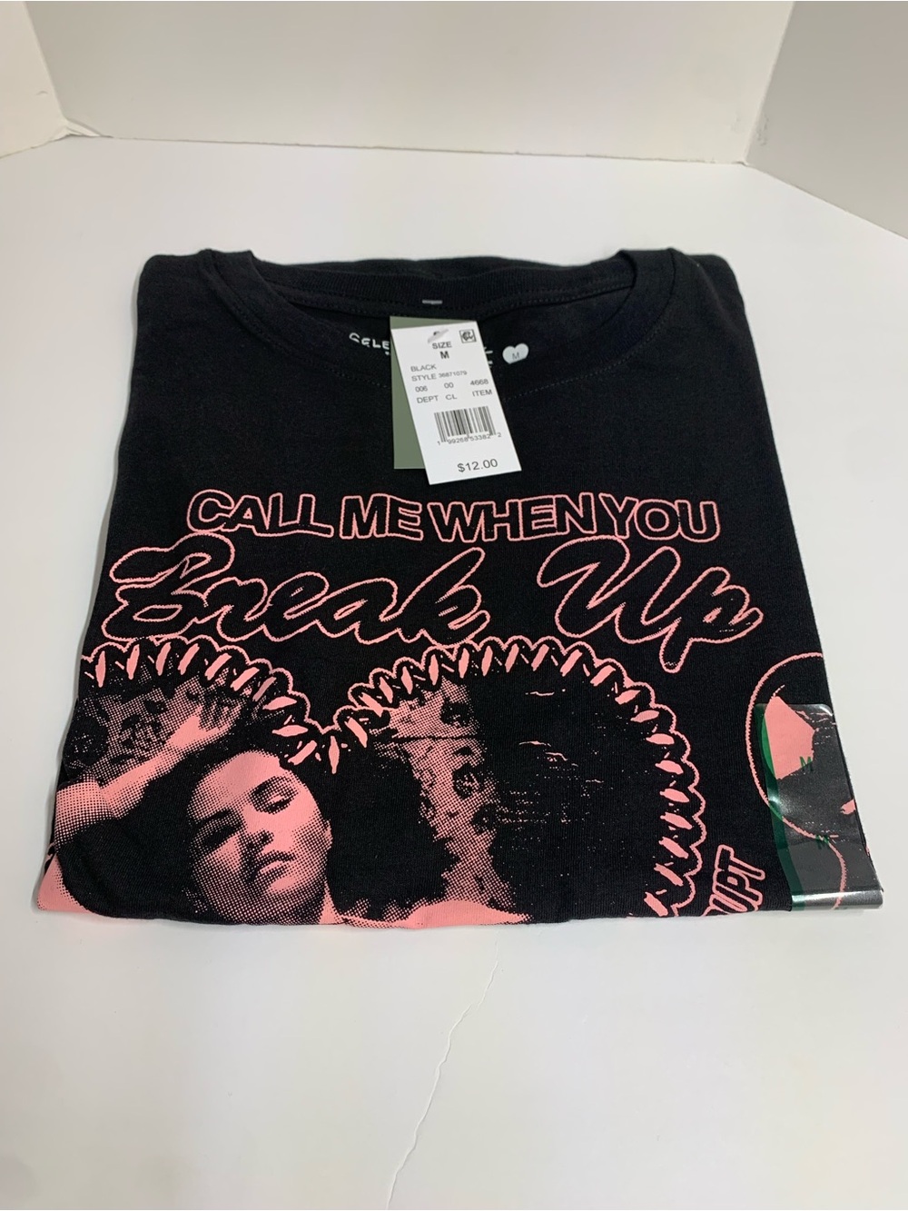 Selena Gomez Black Tee with White Logo